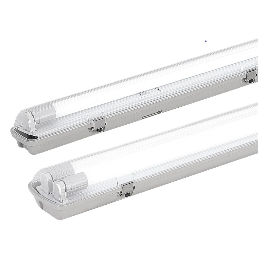 Luz de soporte LED de tres pruebas T8 almacén a prueba de polvo impermeable fábrica a prueba de explosiones tubo simple y doble LED con cubierta tubo de lámpara fluorescente súper brillante