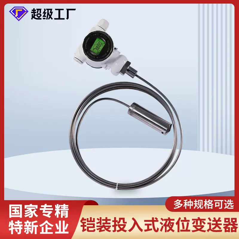虹润投入式液位变送器2088铠装液位计水库电站水位显示报警传感器