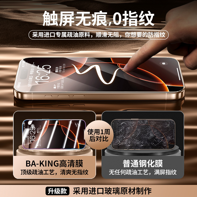 适用苹果17promax无尘仓360度防窥钢化膜电镀手机贴膜iphone6批发|undefined