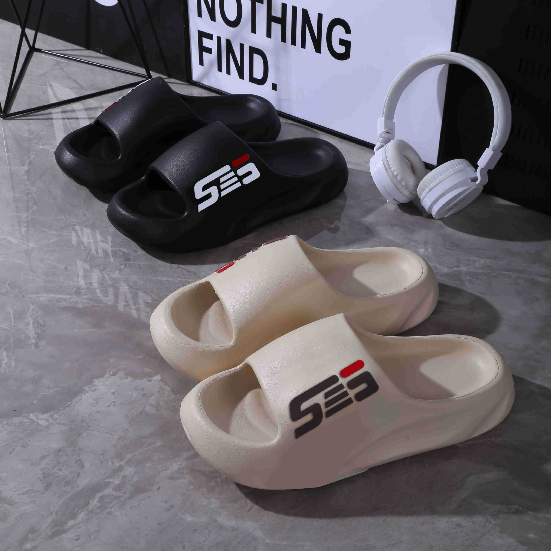 Zapatillas de verano para hombres indoor baño casero anti-derrapante pareja de dibujos animados zapatillas frías