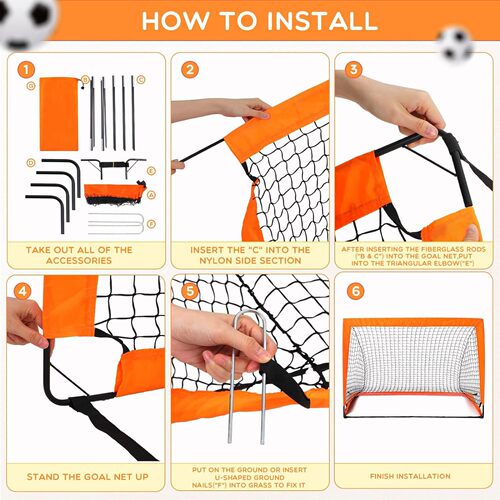 Children's soccer goal portable foldable mobile training football net indoor/outdoor kids' soccer game goal frame