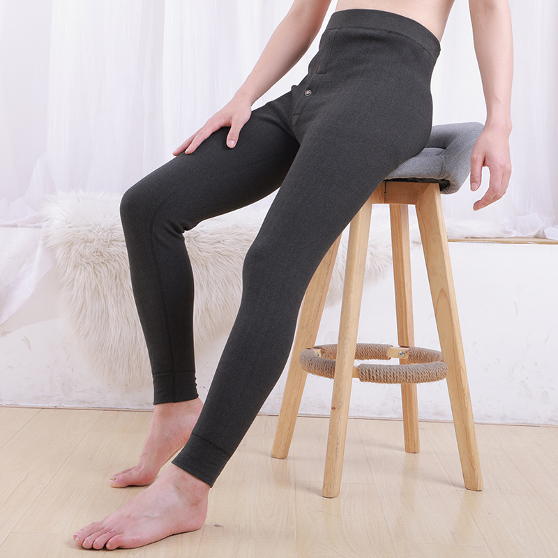 (세로 스트라이프) 남성용 다크 그레이 - 기모 안감 (두꺼운 타입)