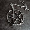 European and American new retro geometry Evil Power Lucifer's Seal Signline Necklace Penta Star Pendant