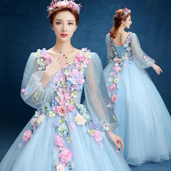 Flower Fairy Solo Stage Performance Clothing Tutu Skirt Host Evening Dress Wedding Dress Long Photo Studio Women's Wholesale