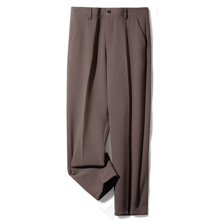 Summer Draped Thin Suit Men Loose Straight Ice Silk Trousers Plus Size Casual Light Luxury Dress Pants_mkmklike.com