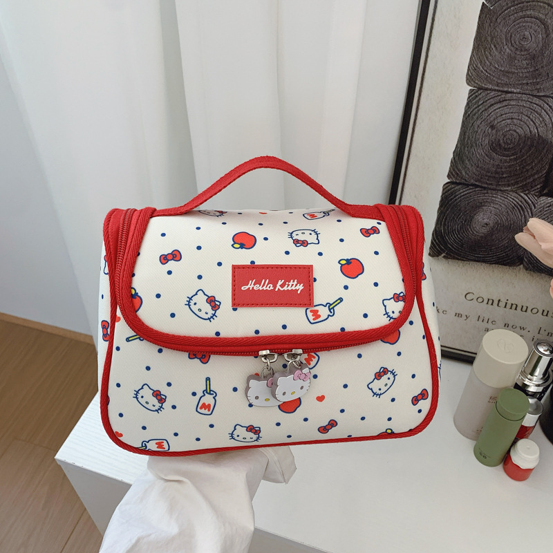HelloKitty正版授权大容量化妆包可爱收纳包新款手提包手机包化妆|undefined