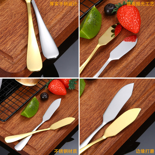 Factory Direct Sale 410 Stainless Steel Cream Knife, Colored Bread Cream Jam Butter Spreader Scraper with Laser LOGO