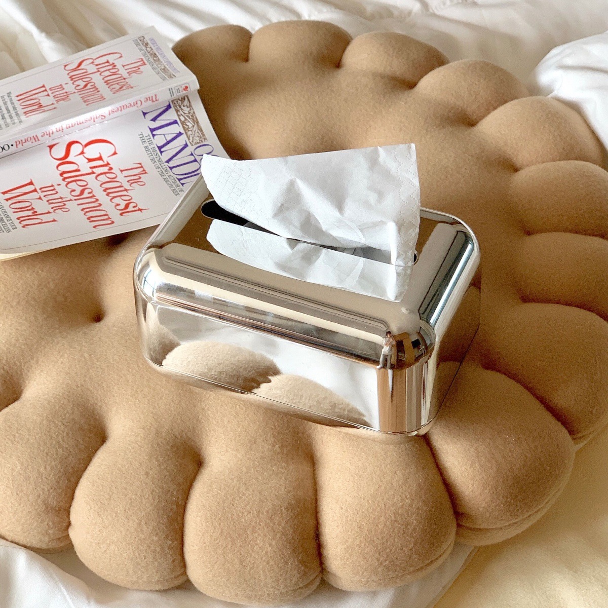 北欧インスタ风高级感ティッシュケースシルバーティッシュボックスフレンチレトロクリエイティブデスクティッシュ収纳ケース