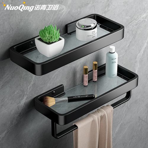 No punching bathroom shelves wall bathroom toilet washbasin cosmetics glass mirror front storage
