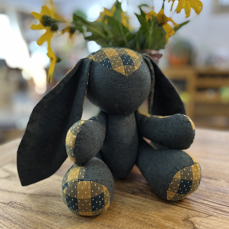 Patchwork creativo conejo muñeca Lu bordado hecho a mano material de bricolaje Paquete de regalo de los niños decoración del hogar grandes orejas de conejo