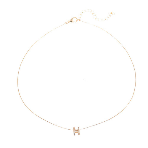 Japanese and Korean ins fashion H letter pendant necklace  new niche versatile clavicle chain female internet celebrity necklace
