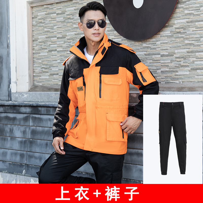 Invierno de algodón de lana con ropa de trabajo de algodón para hombres, ropa de algodón caliente y gruesa, ropa de protección laboral, chaqueta de algodón, ropa de asalto a prueba de frío