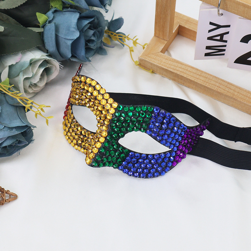Nueva exquisita pareja de diamantes máscara de mitad de cara máscara de fiesta de carnaval props de decoración de fiesta de Nueva Orleans