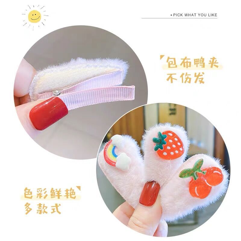 plush cartoon hairpin