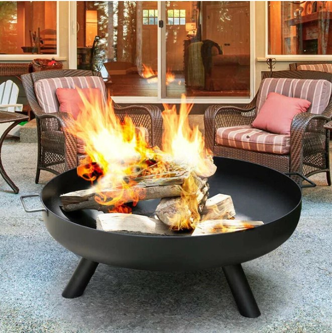 Outdoor courtyard round Brazier portable firewood stove 4-5 people with charcoal heating stove foreign trade Brazier spot