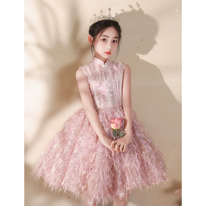 Розовое платье для девочек светло-экстравагантное нишу высокого класса платье принцессы на день рождения