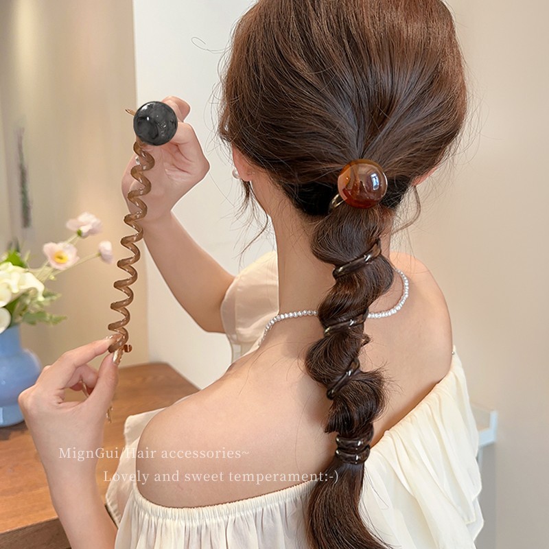 simple espuma trenza cabeza de cuerda de cabello femenina línea telefónica de cabello anillo de cabello de alta sensación correa de cola de caballo corda de cabello