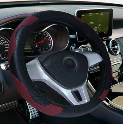 seasons universal handle cover wholesale, Steering wheel cover - black-wine-red-38cm