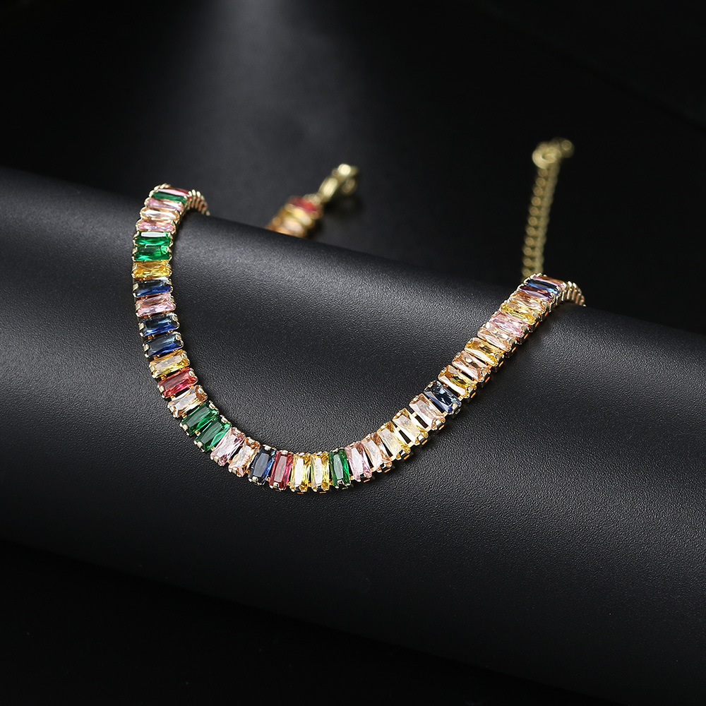 Zircon Tennis Neckchain For Men And Women, Rectangular Necklace_voghion.com