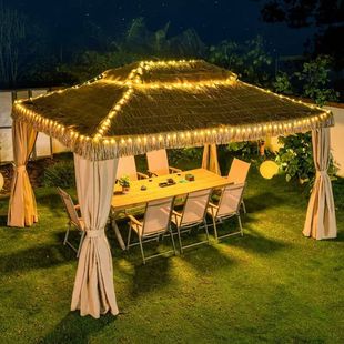 Outdoor Pavilion, Outdoor Courtyard, Farmhouse Thatched Tent, Scenic Spot Sunshade and Rain Shelter, Simulated Thatched House, Straw Pavilion