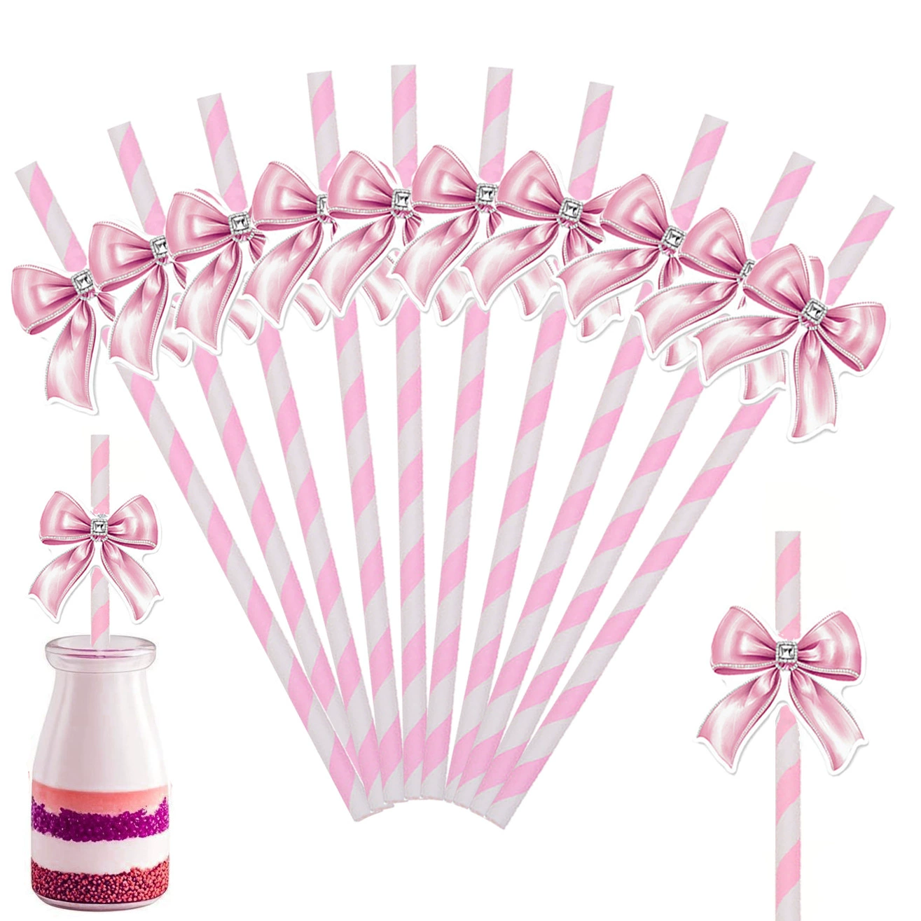 Креативные бумажные соломинки для украшения праздничного стола, десертного стола, дня рождения, платья, пудинга, бутылки, торта (для торта)