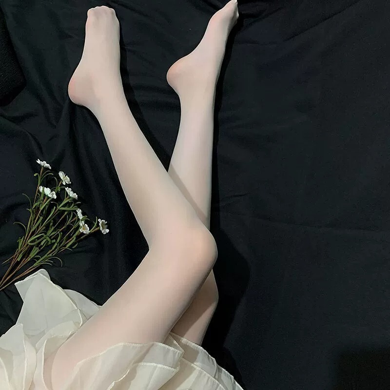 19 Summer Bare-Leg Effect Thin White Stockings Women's Pure Desire Skin-Enhancing Pantyhose Anti-Snagging Base Stockings