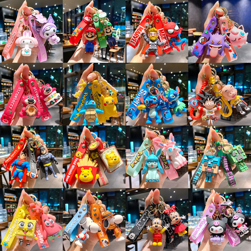 Cartoon Anime Cute Doll Soft Rubber Keychain Car Bag Pendant Cross-Border Key Chain Small Gift Wholesale Cartoon Anime Cute Doll Soft Rubber Keychain Car Bag Pendant Cross-Border Key Chain Small Gift Wholesale