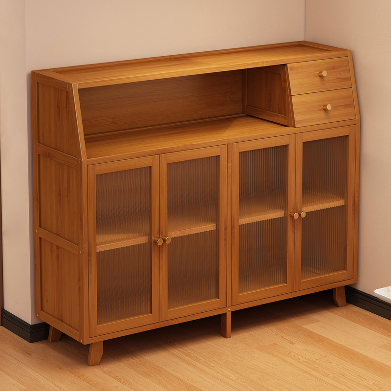 Kitchen Sideboard, Retro Sideboard, Coffee Wall-Mounted Integrated Storage Cabinet, Home Living Room Storage Cabinet, Tea Cabinet