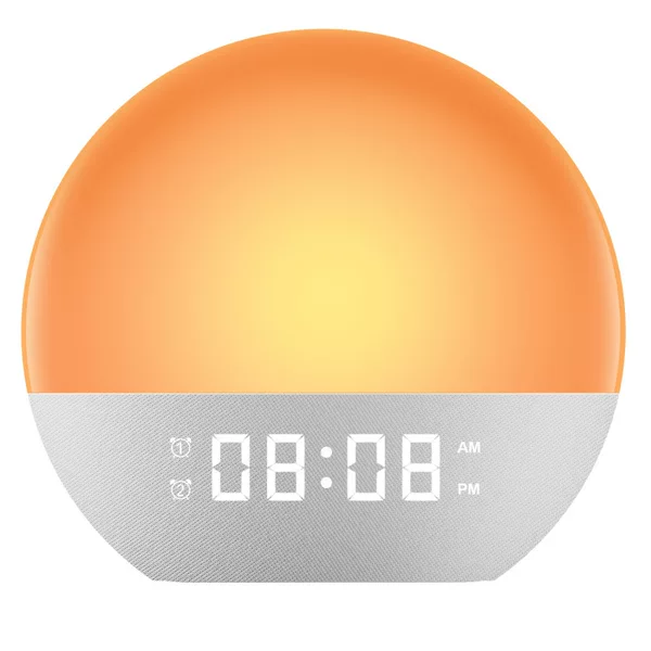 Amazon Multifunctional White Noise Wake-Up Light Sunrise Alarm Clock Led Colorful Atmosphere Bedside Night Light