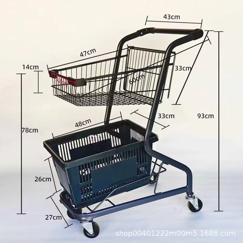 Carrito de compras de supermercado nuevo multifuncional carrito de compras carrito de compras doméstico propiedad carrito de compras almacén de carritos de manejo de camiones