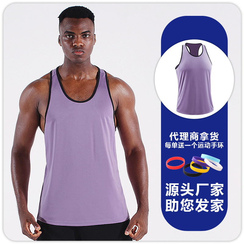 Chaleco deportivo de secado rápido para hombres de verano Delgado entrenamiento de baloncesto más tamaño chaleco maratón flojo fitness top