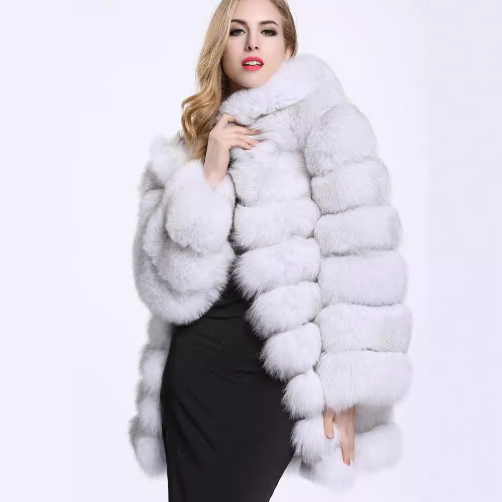 Women's Clothing Haining fur fox fur coat new long women's leisure long sleeved warm coat_voghion.com