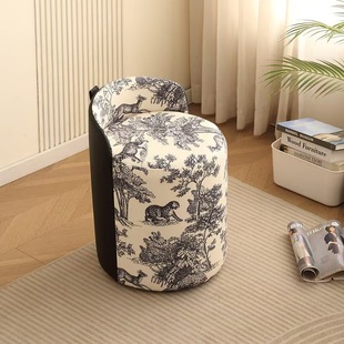 Makeup Stool with a Light Luxury and High-End Feel, Suitable for Home Use, Girls' Bedroom Dressing Table, Dedicated Stool for Dressing Room, Trendy Round Stool