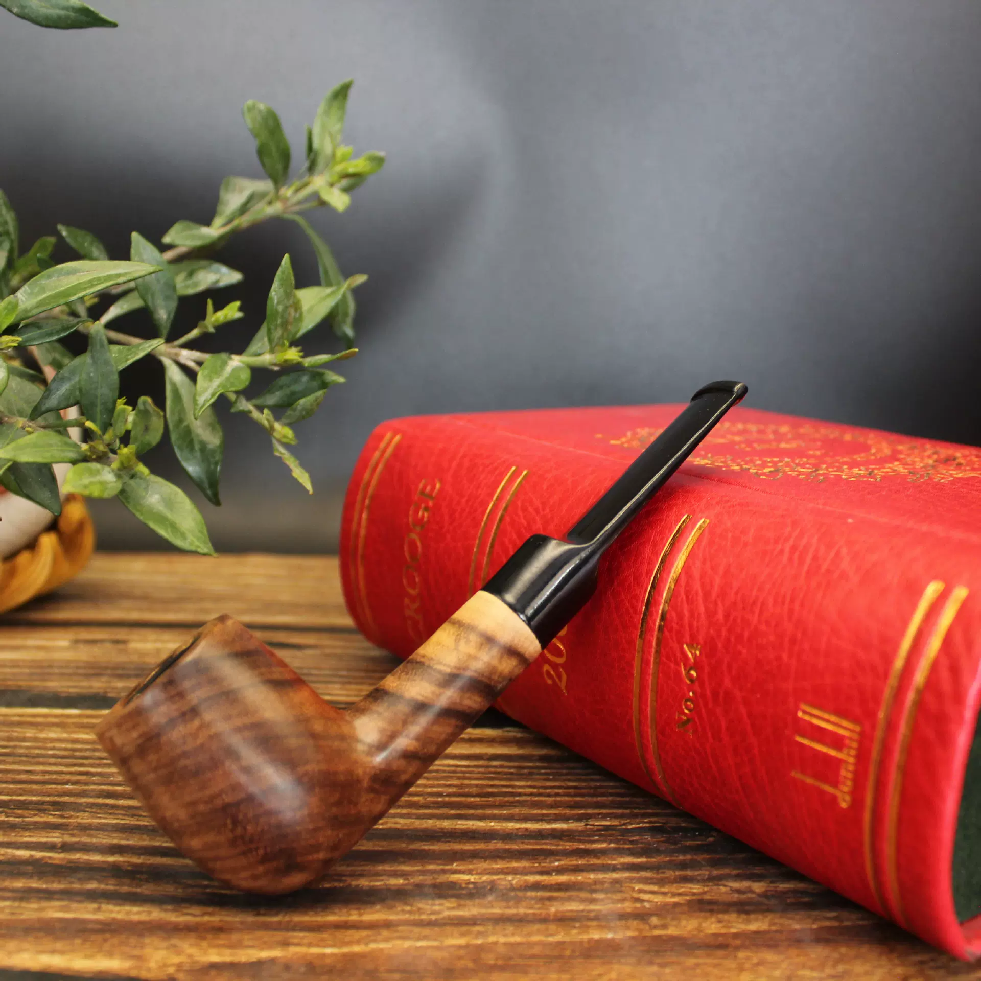 手工金丝木男士烟斗老式烟袋直式手卷烟丝斗新手入门便携实木烟具