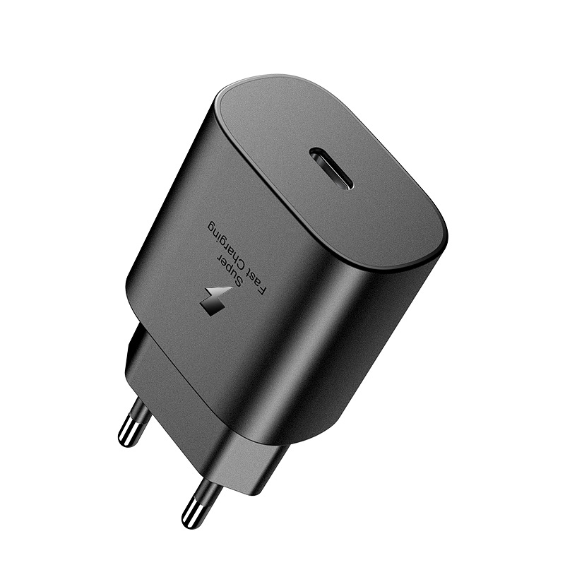 Chargeur de téléphone portable PD25W adapté au protocole Samsung S21/22PPS hea, charge ultra rapide noir stanar européen_voghion.com