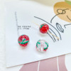 Glossy beads, earrings handmade, accessory, hand painting