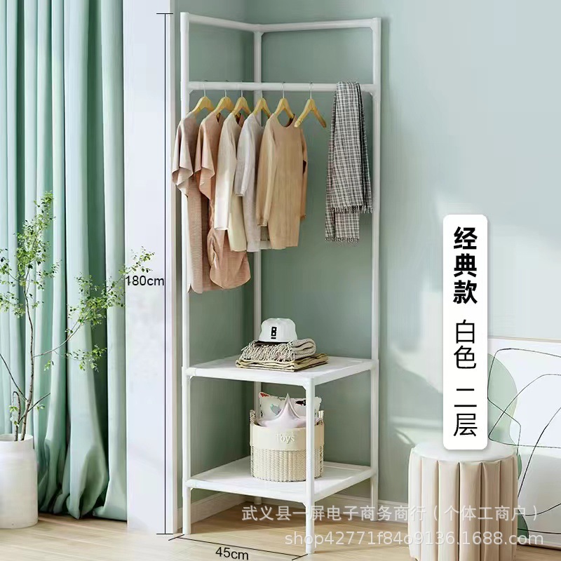 Esquina percha de ropa estante de cabezal de cama dormitorio percha de ropa doméstica simple percha de ropa triangular percha de ropa estante de piso