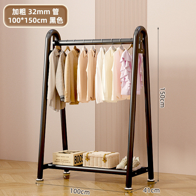 녹슬지 않는 탄소강 | 빅맥 3.2CM 두꺼운 파이프 직경 | 대기 블랙 - 대용량 저장 [100CM*150CM] 단일 레이어 모델