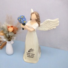 跨镜捧花天使树脂摆件创意女人天使家居装饰摆件树脂工艺品摆件