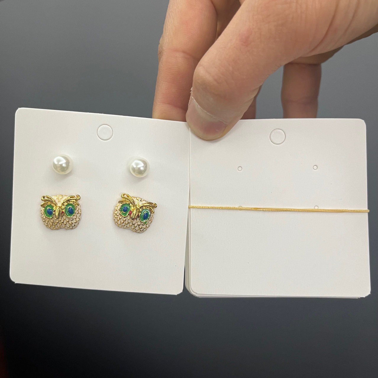 Kp308 blank earring packaging card paper four-hole position two pairs earring decoration cards earring earrings DIY tag matching bag