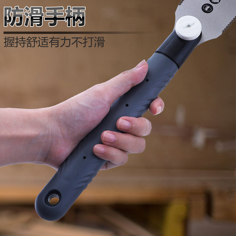 木工小雙面鋸SK5鋼細齒小手鋸手動木柄鋼鋸三倍鋸樹伐木鋸手拉鋸