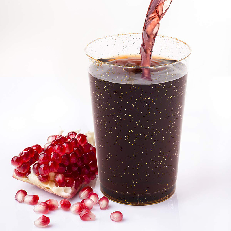 16oz polvo de oro taza desechable copa de vino extranjero taza de comida occidental helado copa de vino copa de champán vaso de plástico