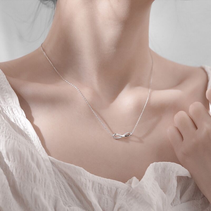 Minimalistische Mobius Ring Halskette Mit Strass Für Damen_voghion.com