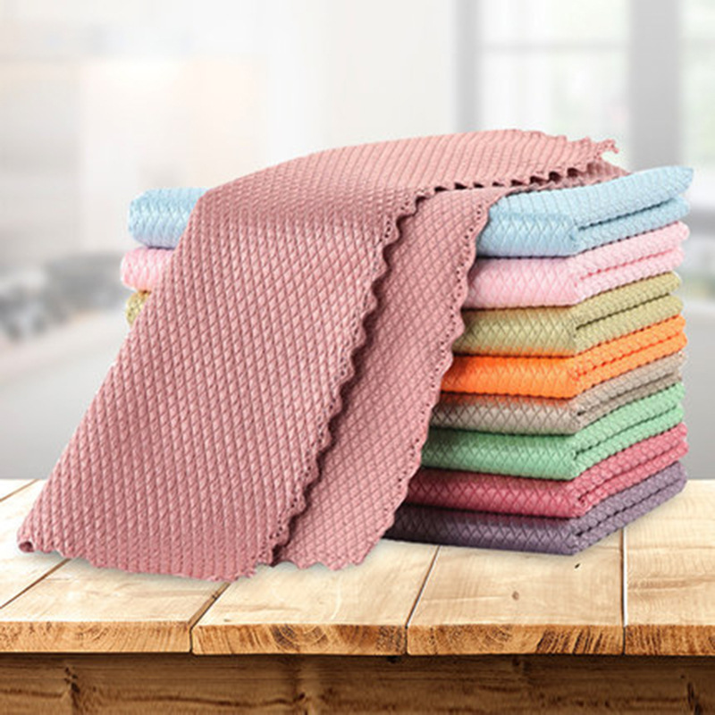large size fish scale rag glass cloth scouring pad cleaning table floor washing cloth kitchen absorbent towel