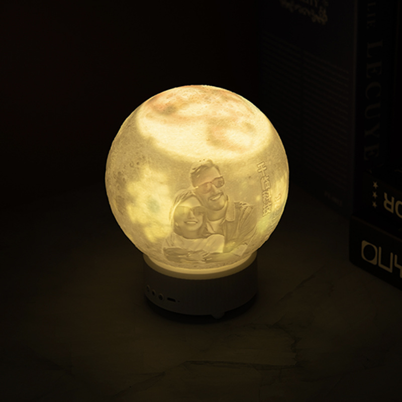网红3d打印月球灯星空投影灯创意太空七彩led夜灯投影仪蓝牙音箱