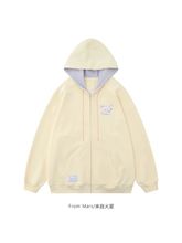 日系可爱小狗刺绣开衫薄款卫衣女秋冬季宽松甜美百搭加绒连帽外套