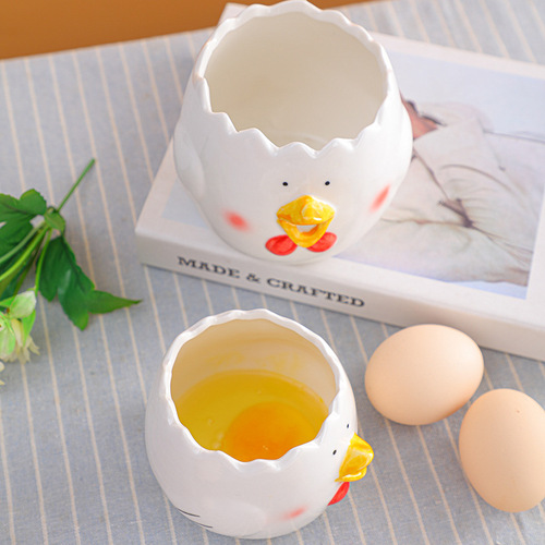 Cross-border ceramic egg white and yolk separator wheat straw egg strainer baking egg separator protein liquid filter
