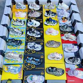 夏季男女童包头凉鞋杂款尾货中小童防滑防踢旋转扣儿童运动沙滩鞋