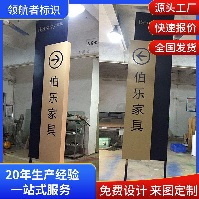 精神堡垒户外不锈钢导视牌落地指示牌停车场商场导向标识牌商用