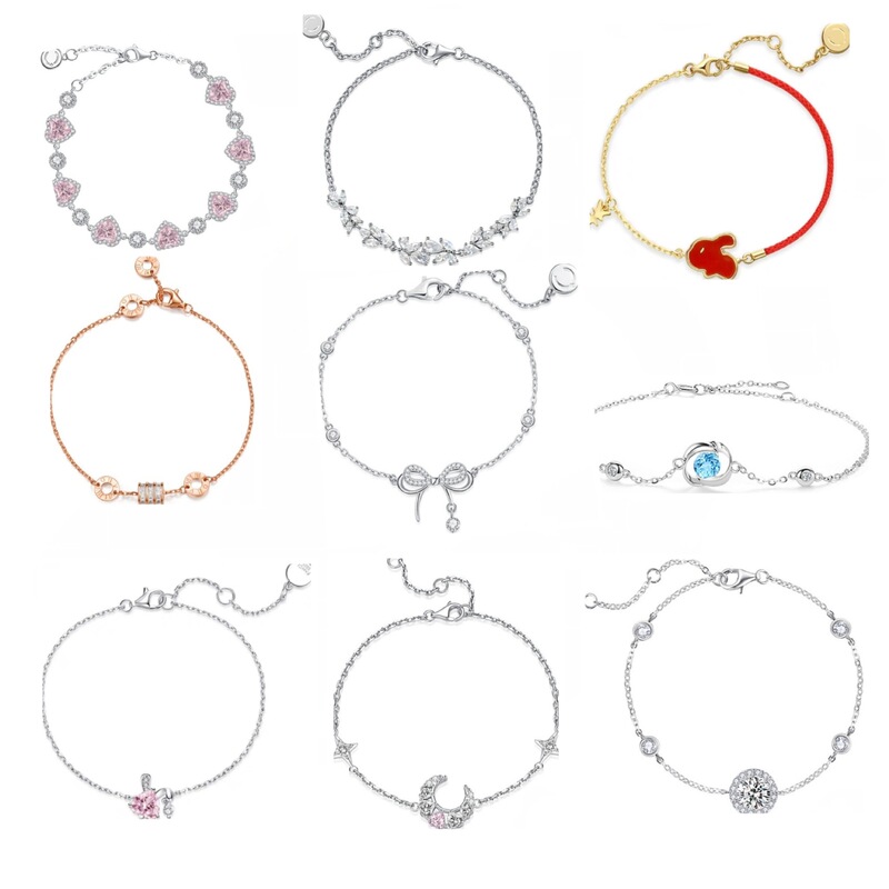 White Copper Wisteria Flower Bracelet, Love at First Sight, Lucky, Small Waist, Love Language, Simple Rich Rabbit, Patron Saint Heart Bracelet